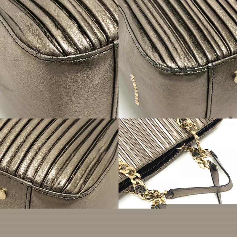 BVLGARI Tote Bag Monet Nappa Plisee Leather Gold