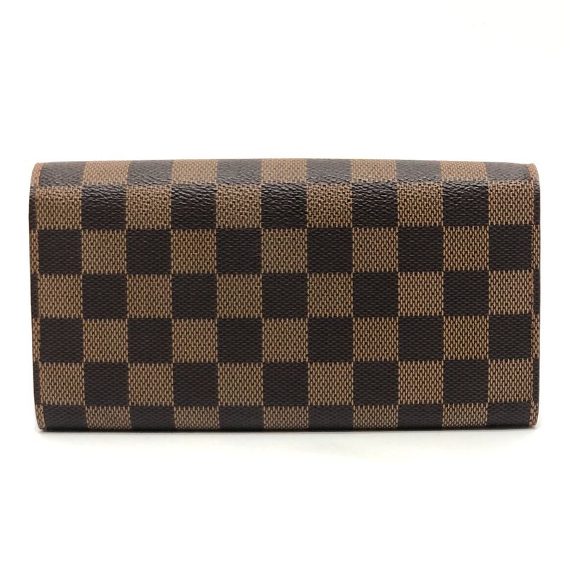 Louis Vuitton Long Wallet Portefeuille Sarah N61734 Damier Canvas Ebene Brown