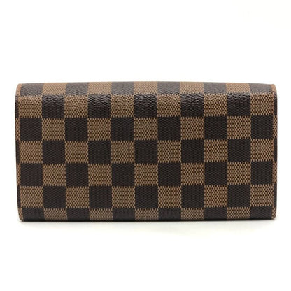 Louis Vuitton Long Wallet Portefeuille Sarah N61734 Damier Canvas Ebene Brown