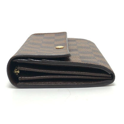 Louis Vuitton Long Wallet Portefeuille Sarah N61734 Damier Canvas Ebene Brown