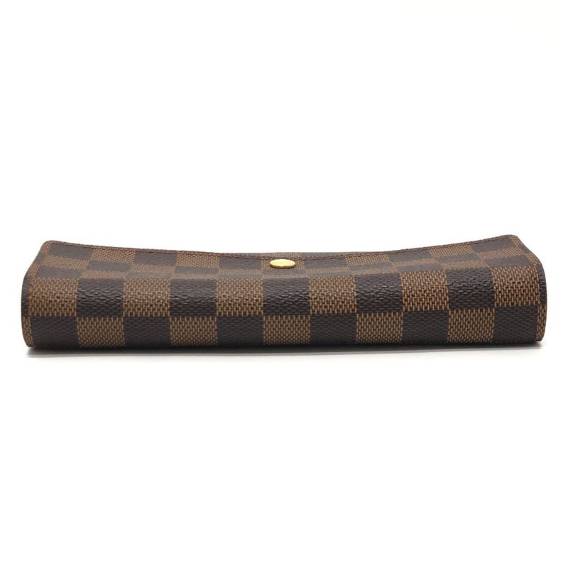 Louis Vuitton Long Wallet Portefeuille Sarah N61734 Damier Canvas Ebene Brown