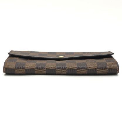 Louis Vuitton Long Wallet Portefeuille Sarah N61734 Damier Canvas Ebene Brown