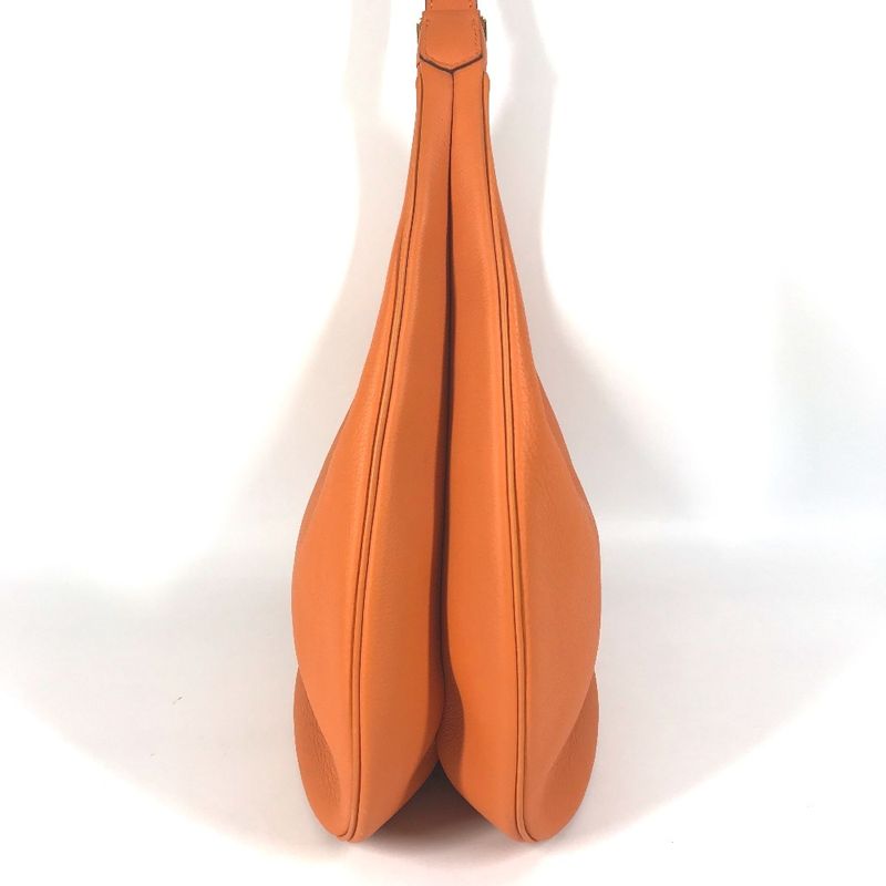 HERMES Shoulder Bag Gao Leather Orange
