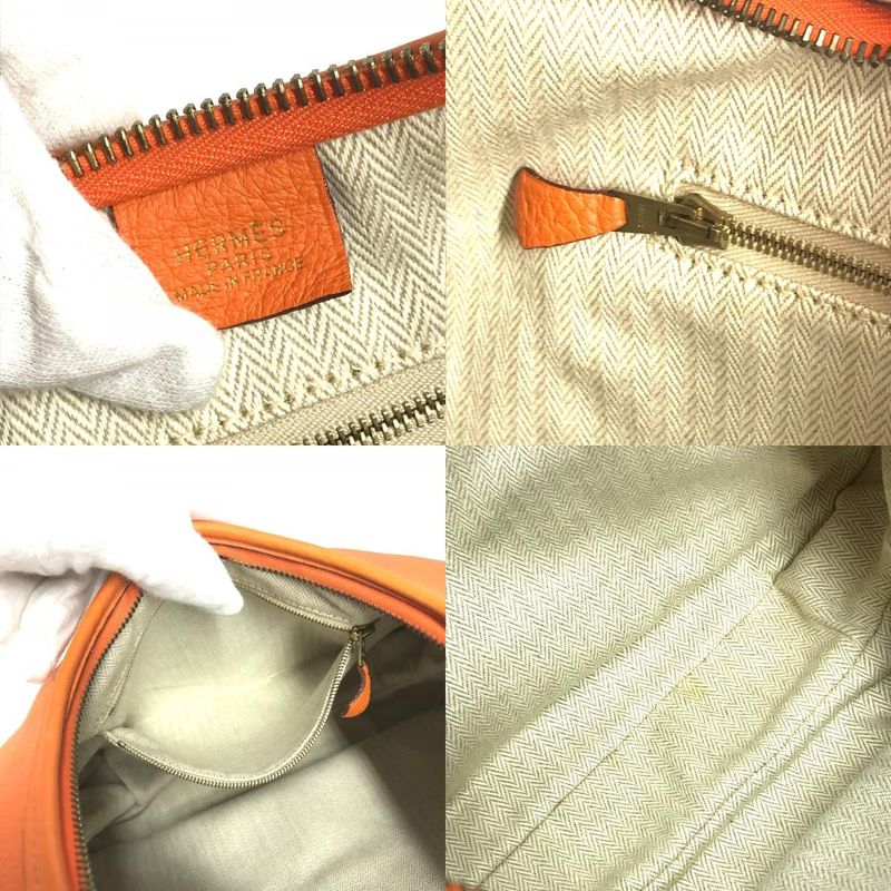 HERMES Shoulder Bag Gao Leather Orange