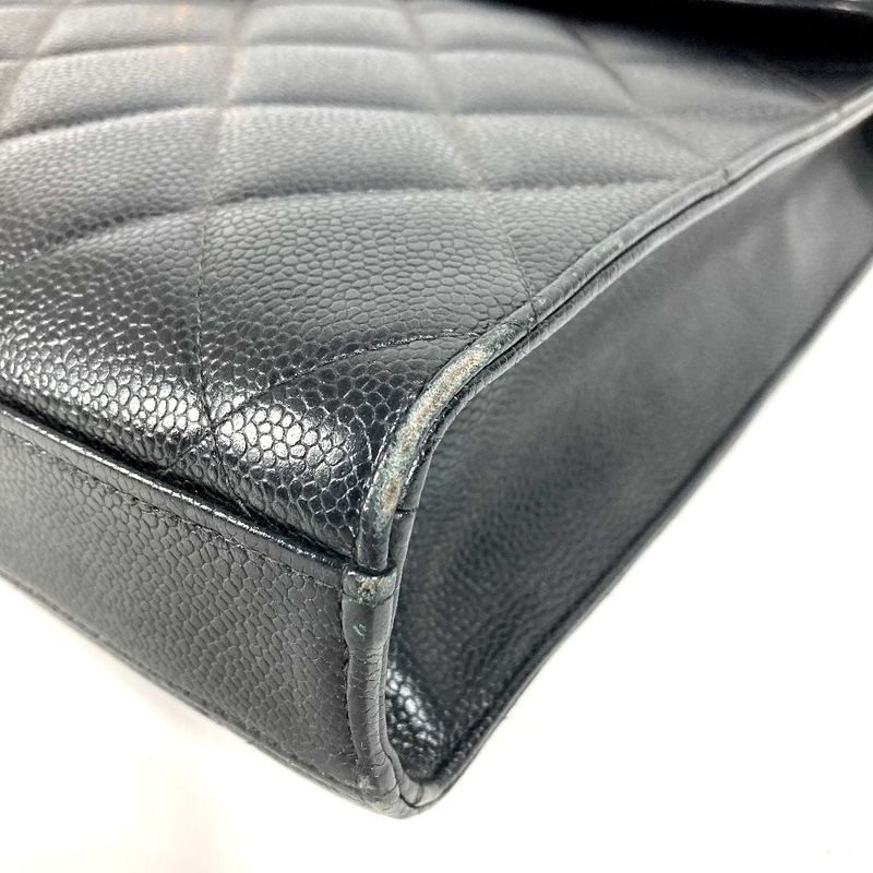 CHANEL Business Bag CC Logo Coco Mark Matelasse Quilting A02794 Caviar Skin