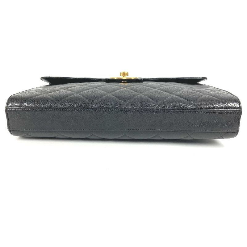 CHANEL Business Bag CC Logo Coco Mark Matelasse Quilting A02794 Caviar Skin