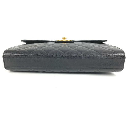 CHANEL Business Bag CC Logo Coco Mark Matelasse Quilting A02794 Caviar Skin
