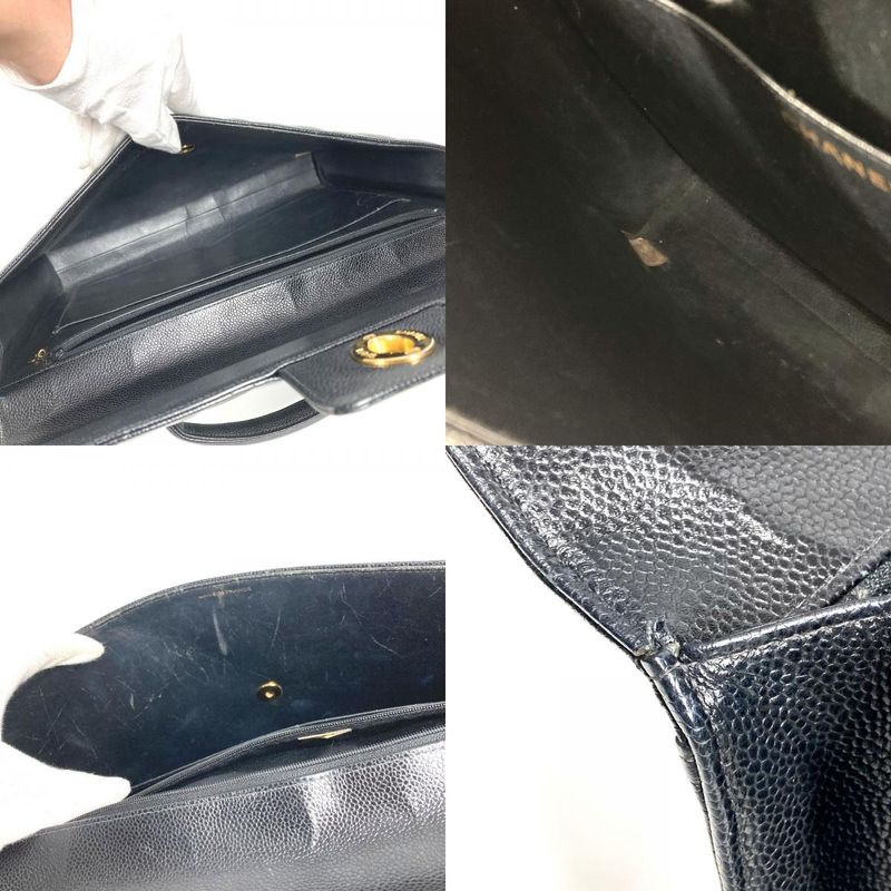 CHANEL Business Bag CC Logo Coco Mark Matelasse Quilting A02794 Caviar Skin