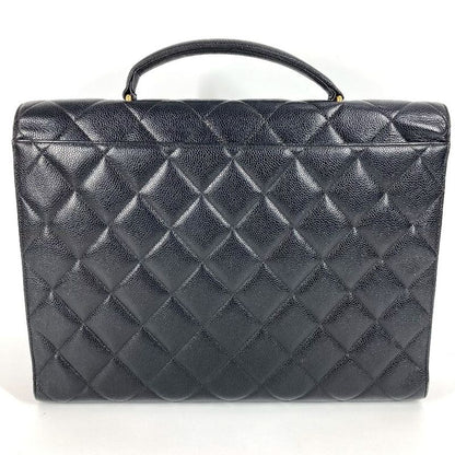 CHANEL Business Bag CC Logo Coco Mark Matelasse Quilting A02794 Caviar Skin