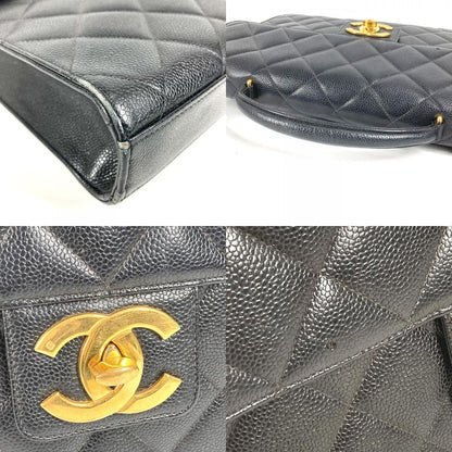 CHANEL Business Bag CC Logo Coco Mark Matelasse Quilting A02794 Caviar Skin