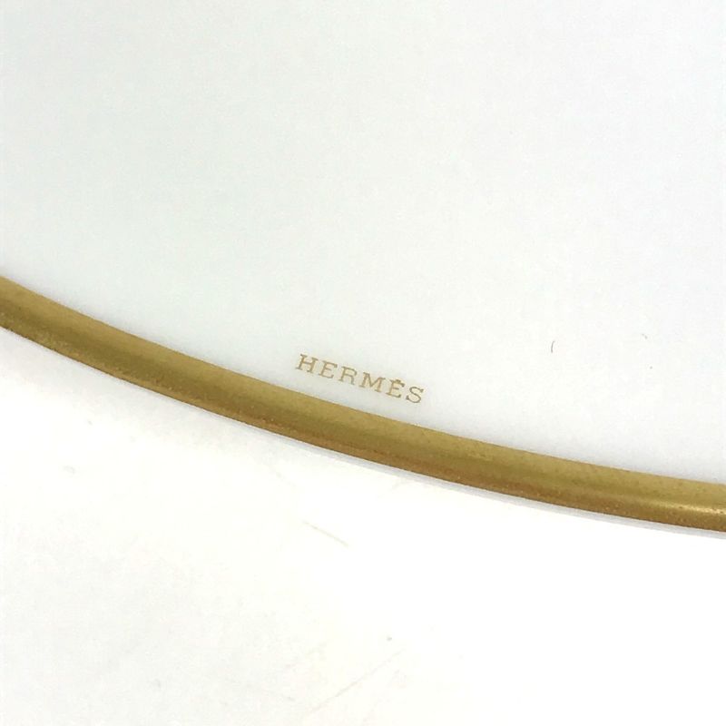 HERMES Plate Equator Sketch 27cm (10.63in) Bird Pottery White