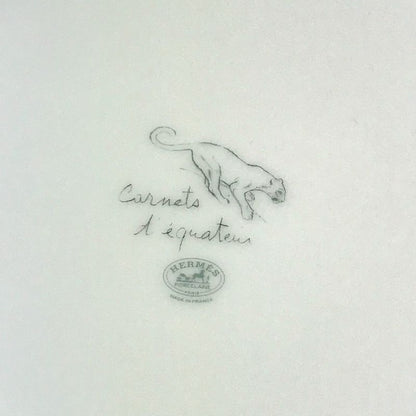 HERMES Plate Equator Sketch 27cm (10.63in) Bird Pottery White
