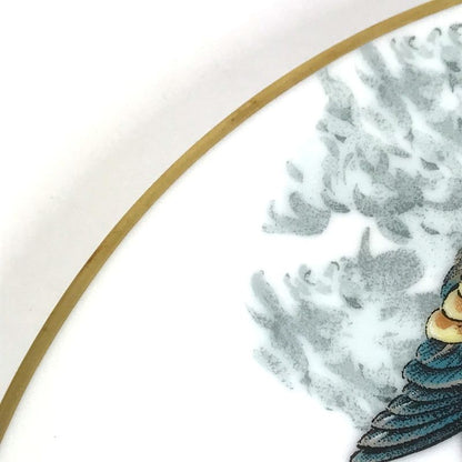 HERMES Plate Equator Sketch 27cm (10.63in) Bird Pottery White