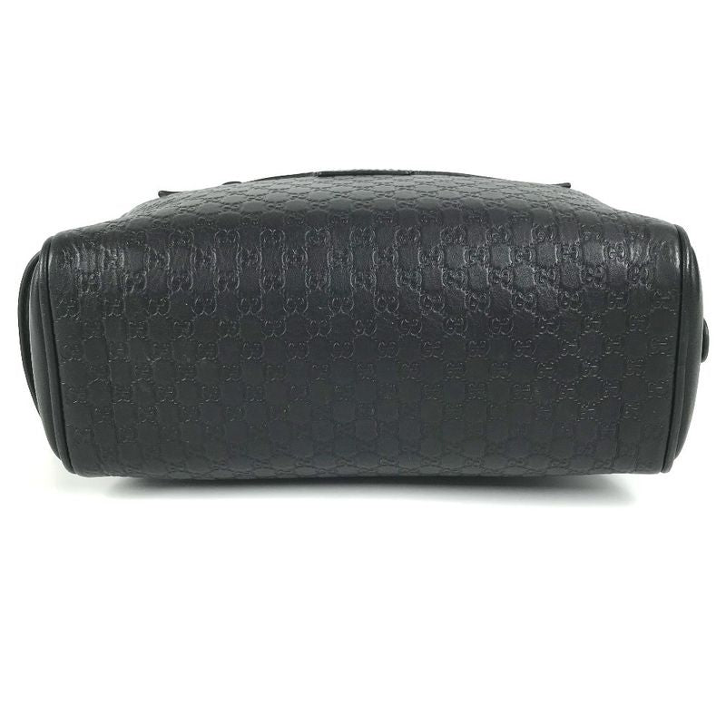 GUCCI Second Bag GG Logo 419775 Shima Leather Black