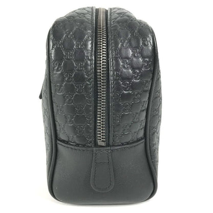 GUCCI Second Bag GG Logo 419775 Shima Leather Black