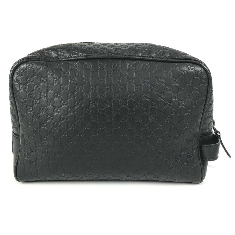 GUCCI Second Bag GG Logo 419775 Shima Leather Black