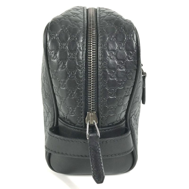 GUCCI Second Bag GG Logo 419775 Shima Leather Black