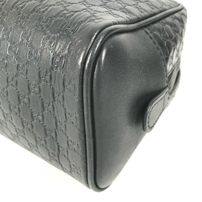 GUCCI Second Bag GG Logo 419775 Shima Leather Black