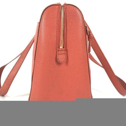 CHANEL Shoulder Bag Leather Orange