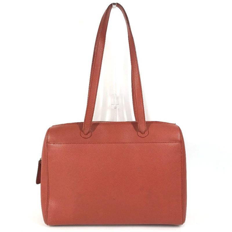 CHANEL Shoulder Bag Leather Orange