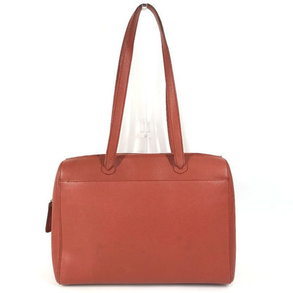 CHANEL Shoulder Bag Leather Orange