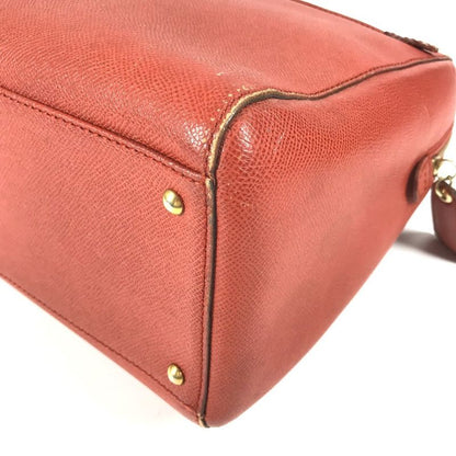 CHANEL Shoulder Bag Leather Orange