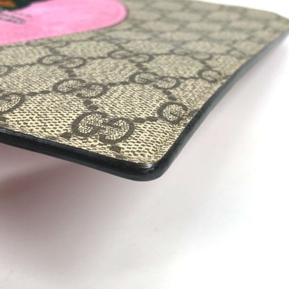 GUCCI Clutch Bag Bosco Applique 506280 GG Supreme Canvas Beige