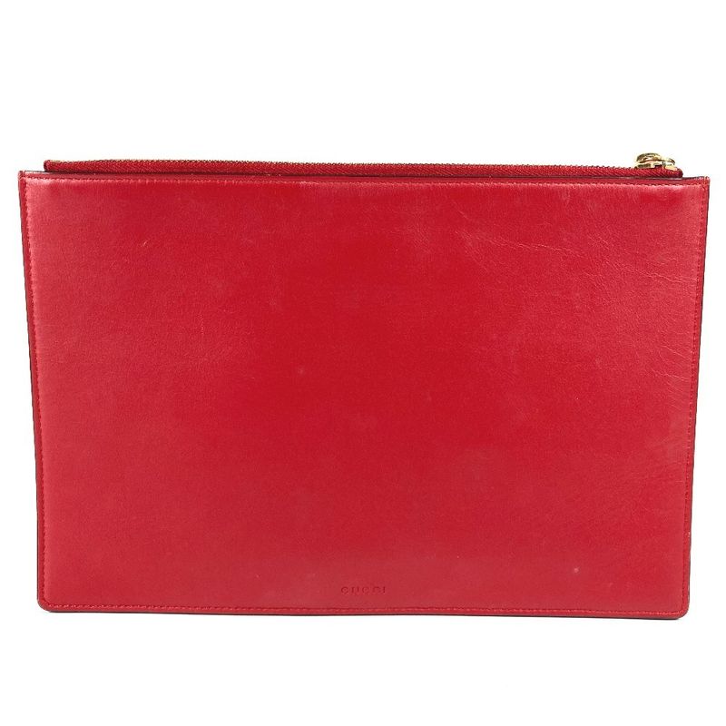 GUCCI Clutch Bag Bosco Applique 506280 GG Supreme Canvas Beige