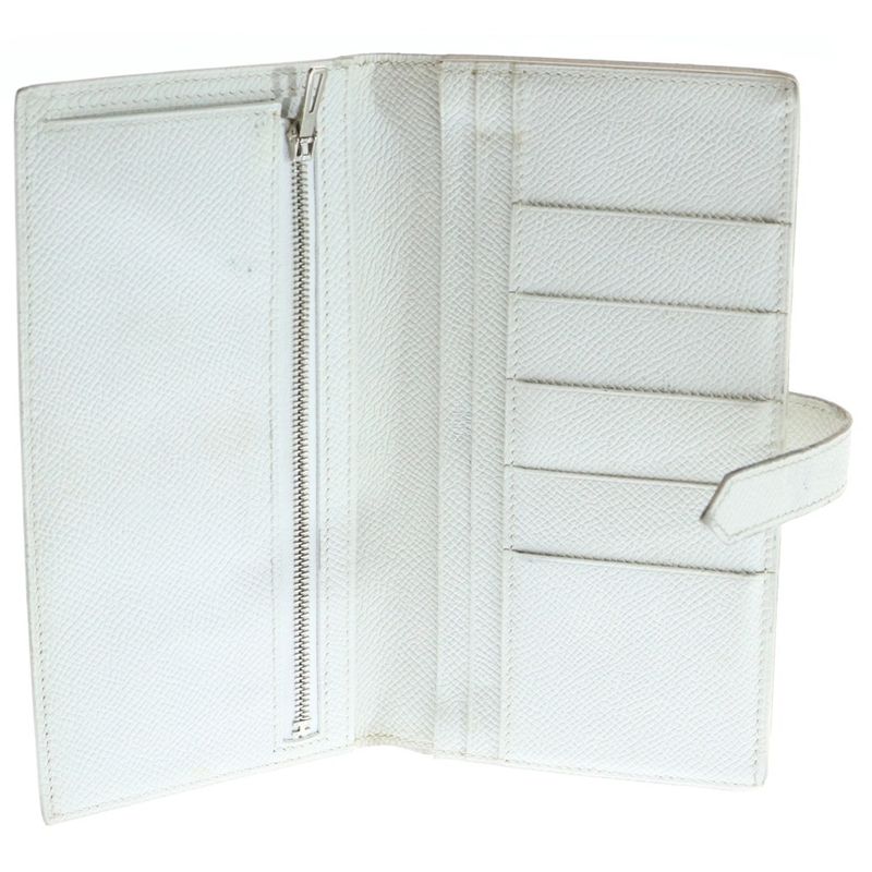 HERMES Bearn Souffle Long Wallet Long Wallet Card Case Silver Hardware K
