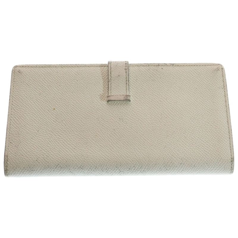 HERMES Bearn Souffle Long Wallet Long Wallet Card Case Silver Hardware K