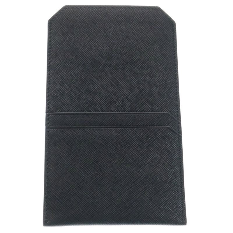 PRADA Sapphire Leather Travel Case Card Case Black 2zh004