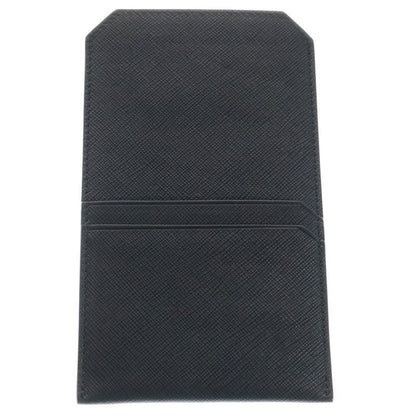 PRADA Sapphire Leather Travel Case Card Case Black 2zh004