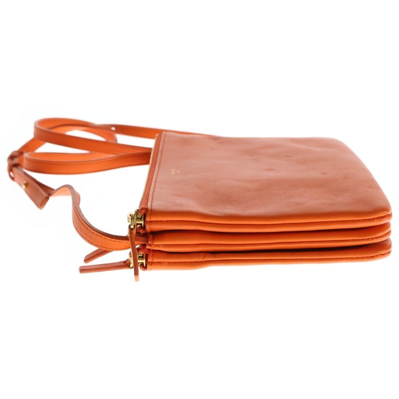 CELINE Trio Leather Shoulder Bag Orange 165113eta.20bq