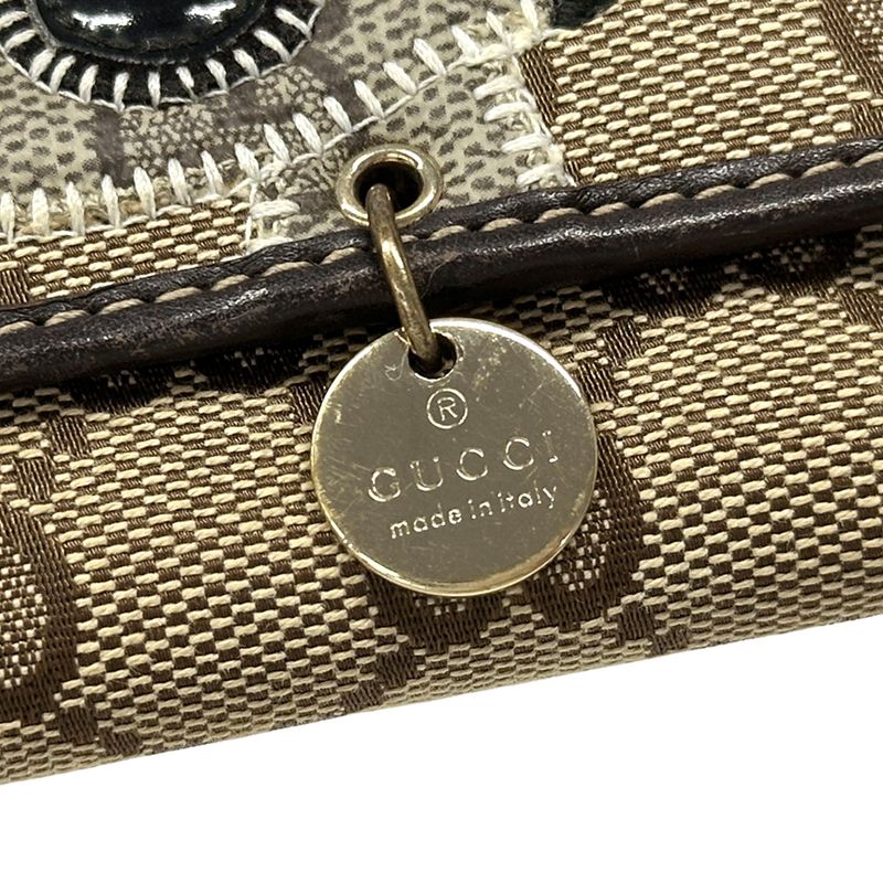 GUCCI Wallet Women's Brand Gucciori GG Canvas Long Wallet Brown 226154 Dog