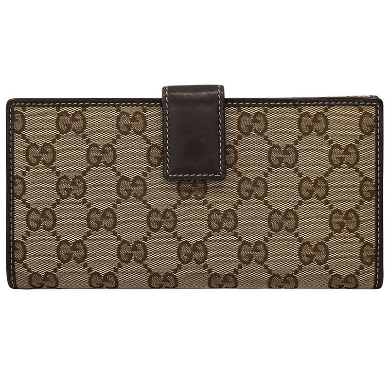 GUCCI Wallet Women's Brand Gucciori GG Canvas Long Wallet Brown 226154 Dog