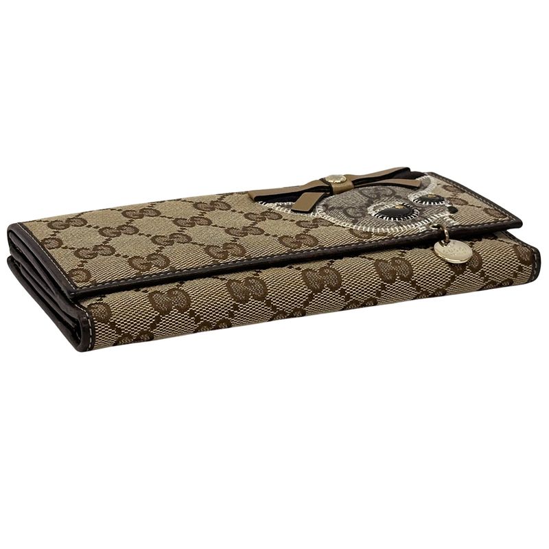 GUCCI Wallet Women's Brand Gucciori GG Canvas Long Wallet Brown 226154 Dog
