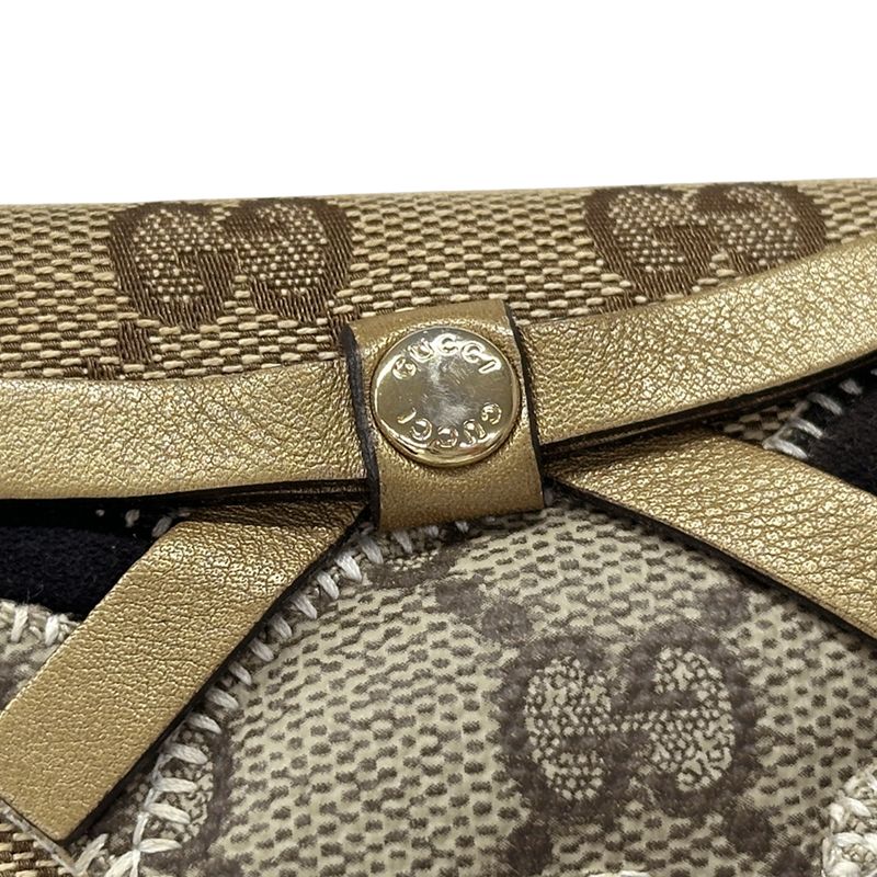 GUCCI Wallet Women's Brand Gucciori GG Canvas Long Wallet Brown 226154 Dog