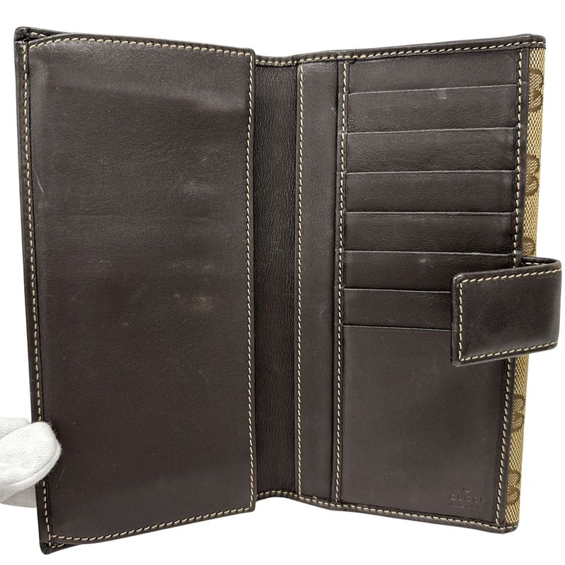 GUCCI Wallet Women's Brand Gucciori GG Canvas Long Wallet Brown 226154 Dog