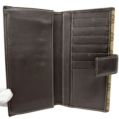 GUCCI Wallet Women's Brand Gucciori GG Canvas Long Wallet Brown 226154 Dog