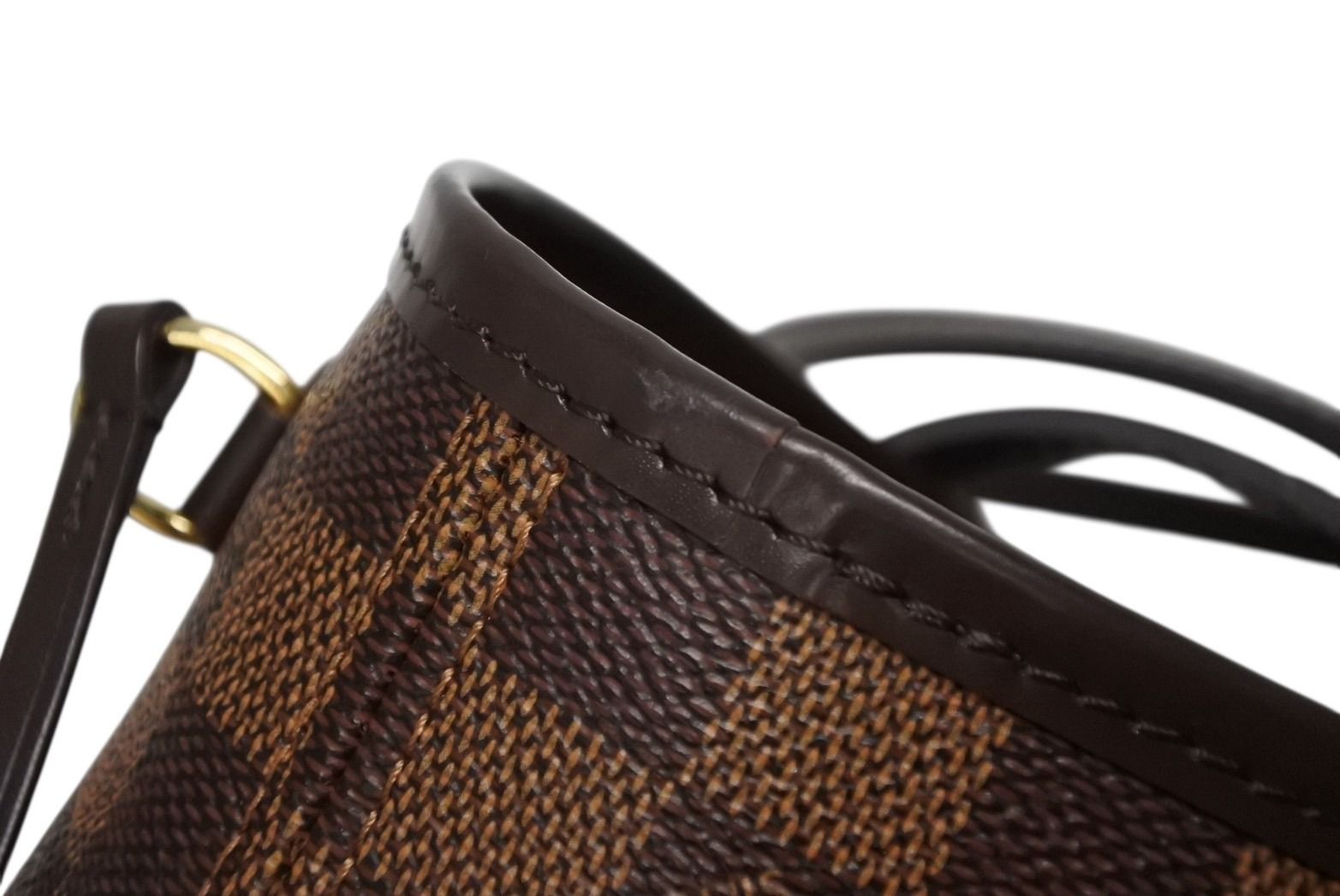 Louis Vuitton Handbag Neverfull PM Damier Ebene Canvas Brown — view 7