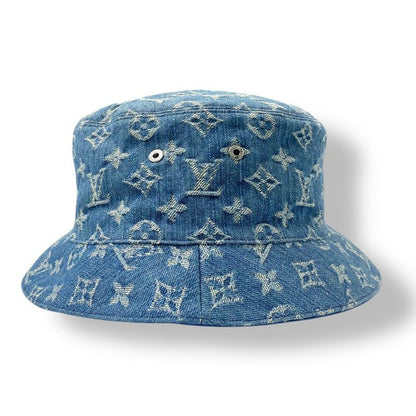 Louis Vuitton Bonnet Monogram Essential Reversible Cotton Bucket Hat 60 Blue