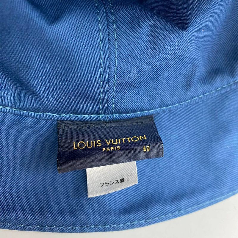 Louis Vuitton Bonnet Monogram Essential Reversible Cotton Bucket Hat 60 Blue