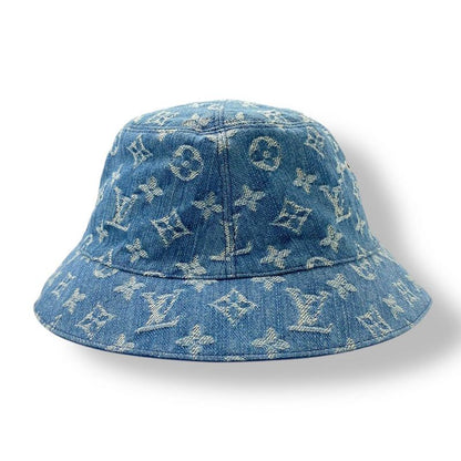Louis Vuitton Bonnet Monogram Essential Reversible Cotton Bucket Hat 60 Blue