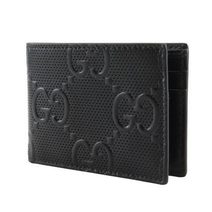 GUCCI GG Embossed Bifold 625559 Cuff Black Men's Billfold