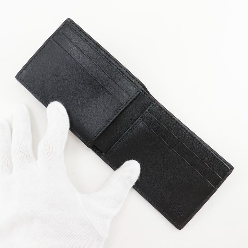 GUCCI GG Embossed Bifold 625559 Cuff Black Men's Billfold