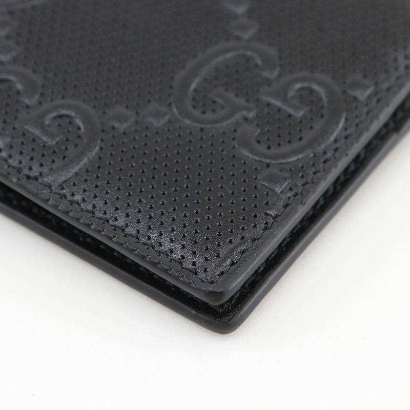 GUCCI GG Embossed Bifold 625559 Cuff Black Men's Billfold