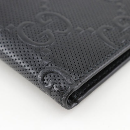 GUCCI GG Embossed Bifold 625559 Cuff Black Men's Billfold