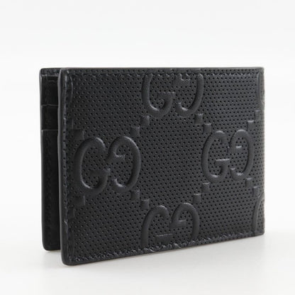 GUCCI GG Embossed Bifold 625559 Cuff Black Men's Billfold