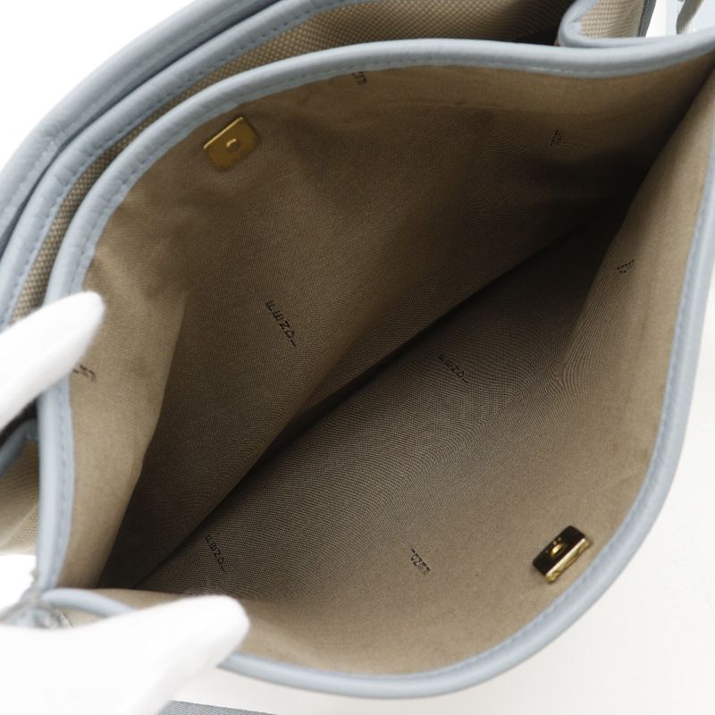 FENDI FF 8bt084 Canvas Beige Light Blue Ladies Shoulder Bag
