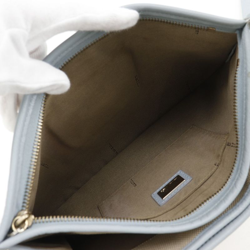 FENDI FF 8bt084 Canvas Beige Light Blue Ladies Shoulder Bag